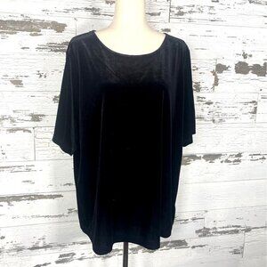 CAROLE LITTLE Velvet Stretch Top Black Size 2X NWOT